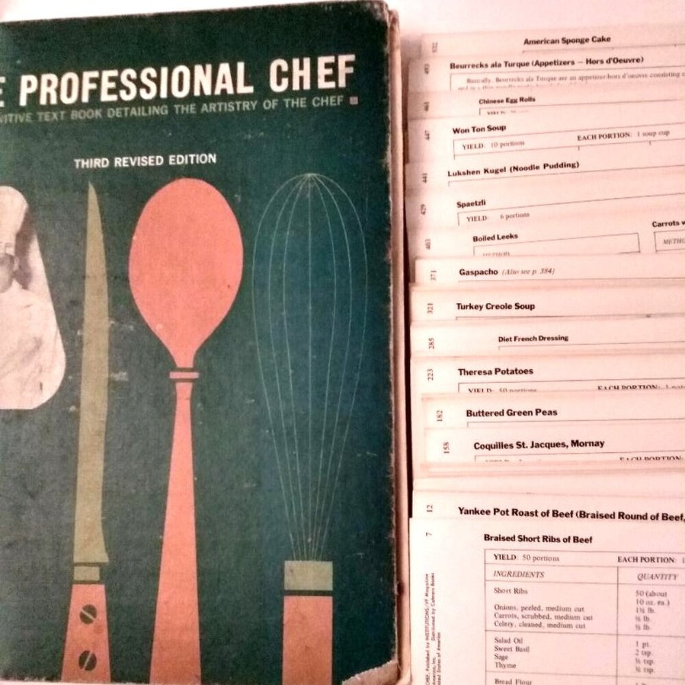 Professional Pro Chef Textbook & Recipe Cards from Culinary Institute of America